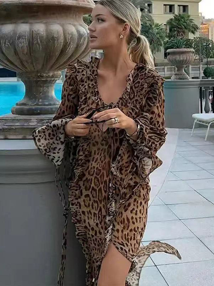 Leopard Dreams Sexy Chiffon Dress