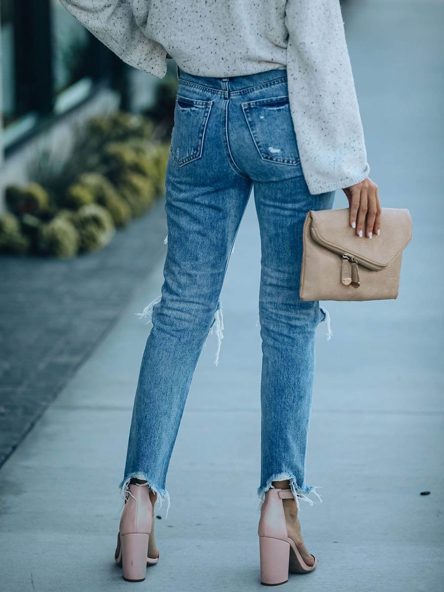 Denim Zerrissene Ripped Jeans