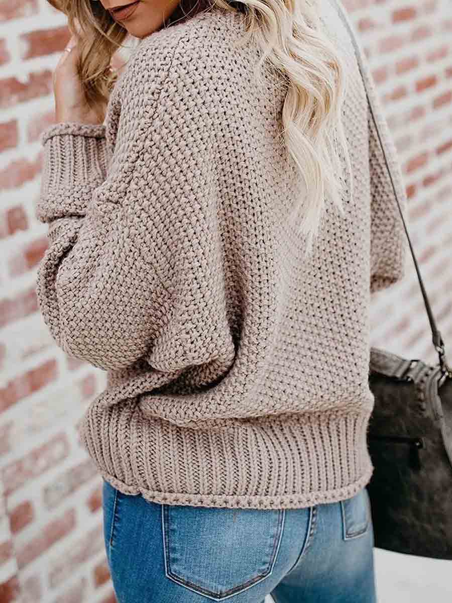 Lunimesd Loose Knit V-neck Sweater