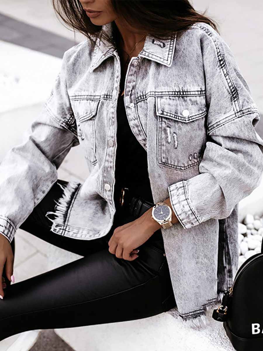 Lunimesd Tassel Loose Denim Coat