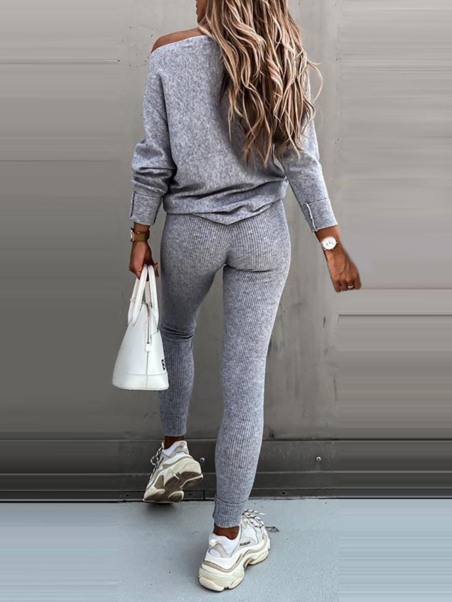 Lunimesd Solid Color Casual Lace-Up Slouchy Suit(7 color)