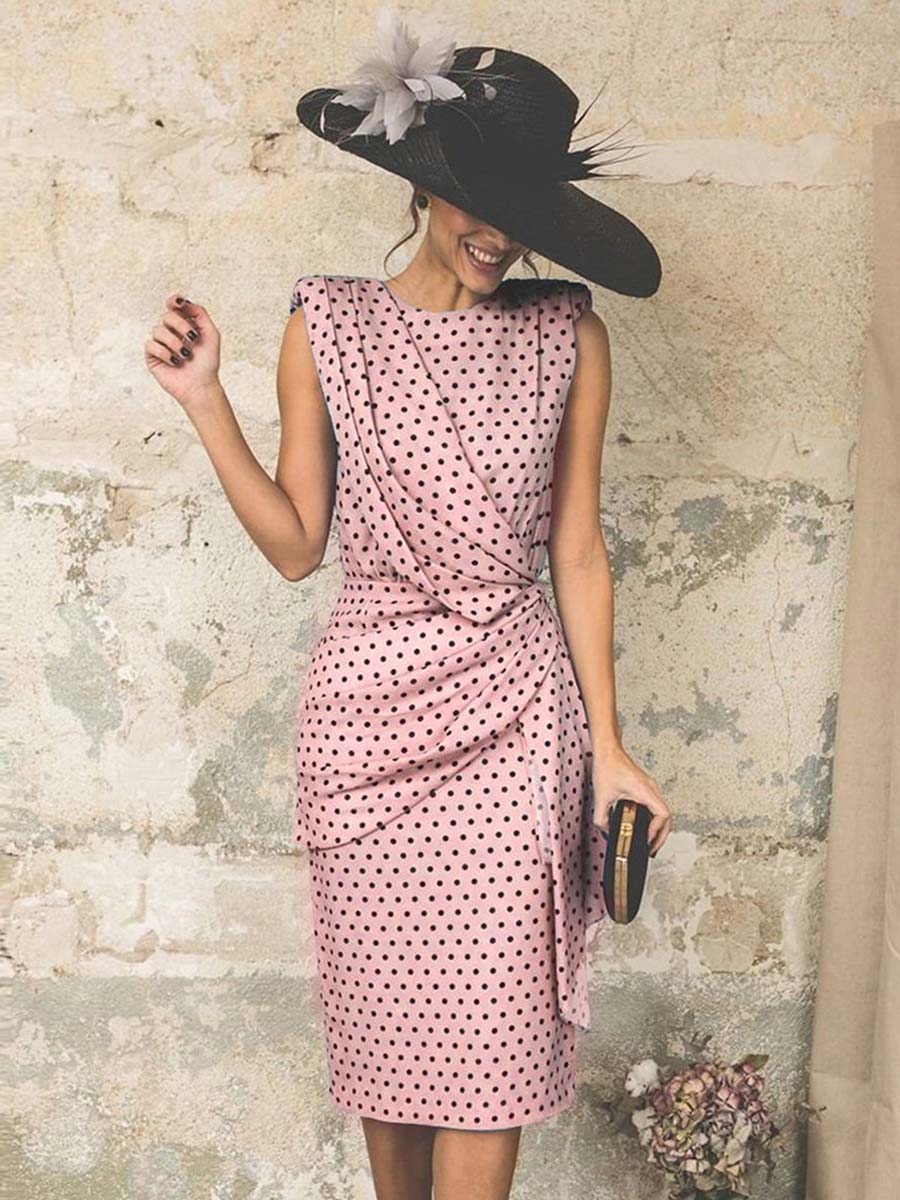 Lunimesd Sexy Dot Sleeveless Hip Dress
