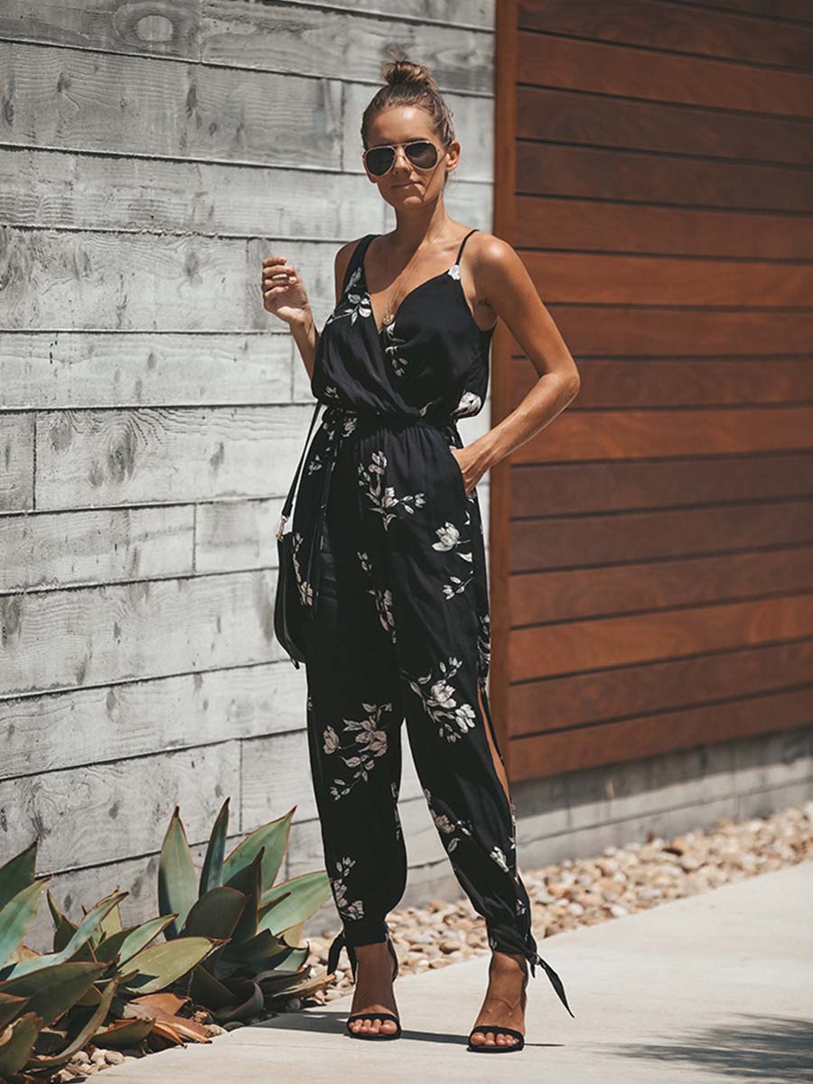 Lunimesd Sexy Printed Pocket Jumpsuit