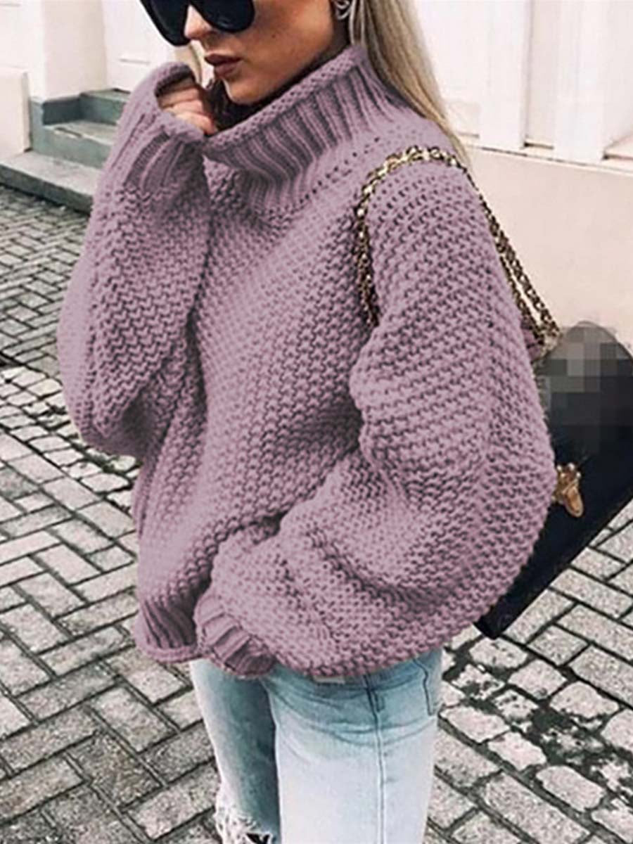 Lunimesd Turtleneck Bat Sleeve Warm Sweater