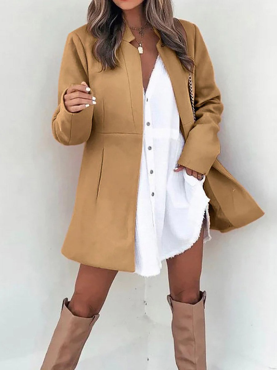 Lunimesd Retro Pocketed Heather Coat