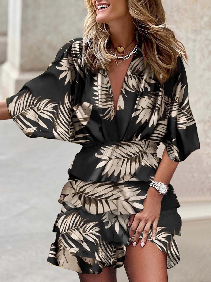 Irregular Bat Sleeve Dress