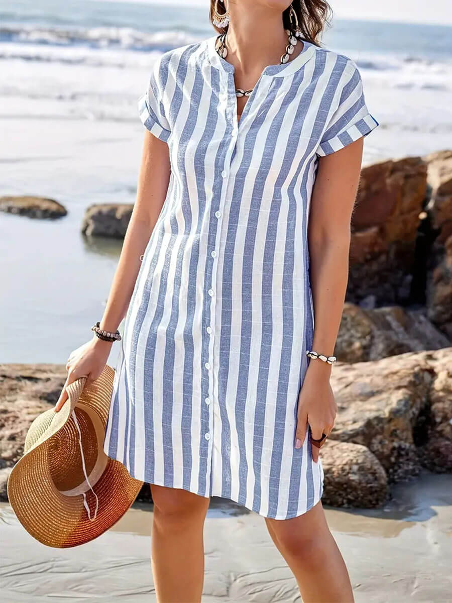 Elegant Striped Midi Dress
