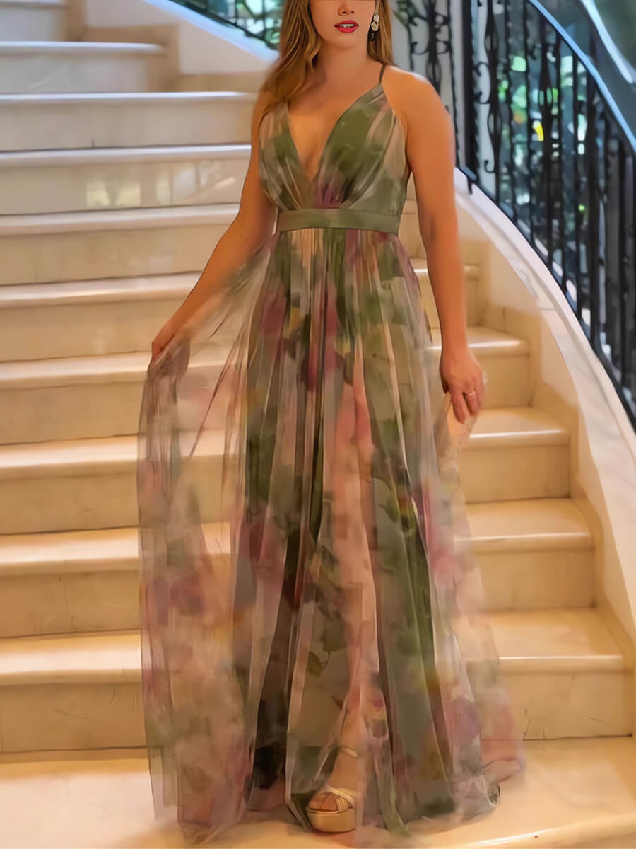 WhisperGlam Chiffon Maxi Dress