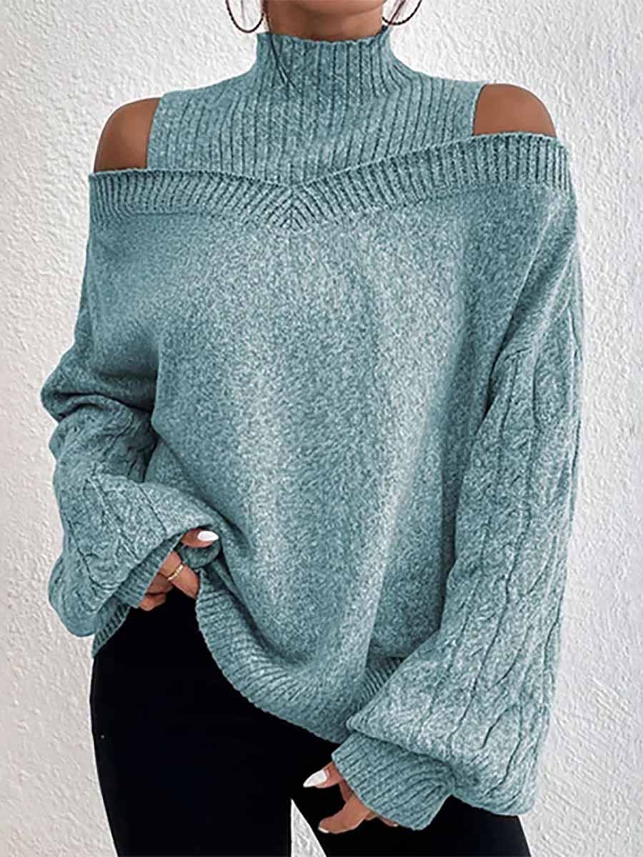 Lunimesd Drop Shoulder Lantern Sleeve Sweater