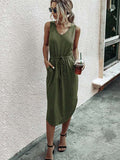 Lunimesd Casual V-Neck Vest Dress