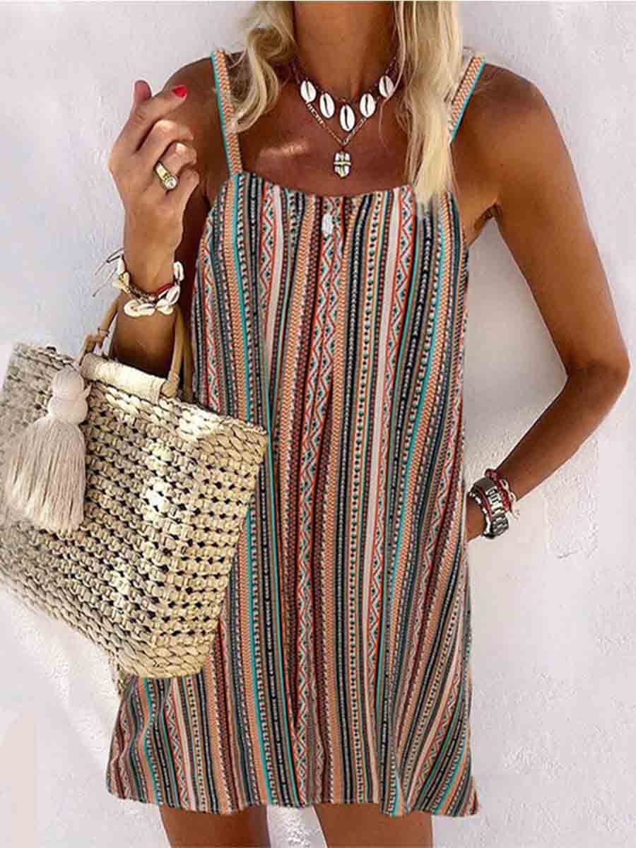 Lunimesd Striped Sexy Camisole Dress
