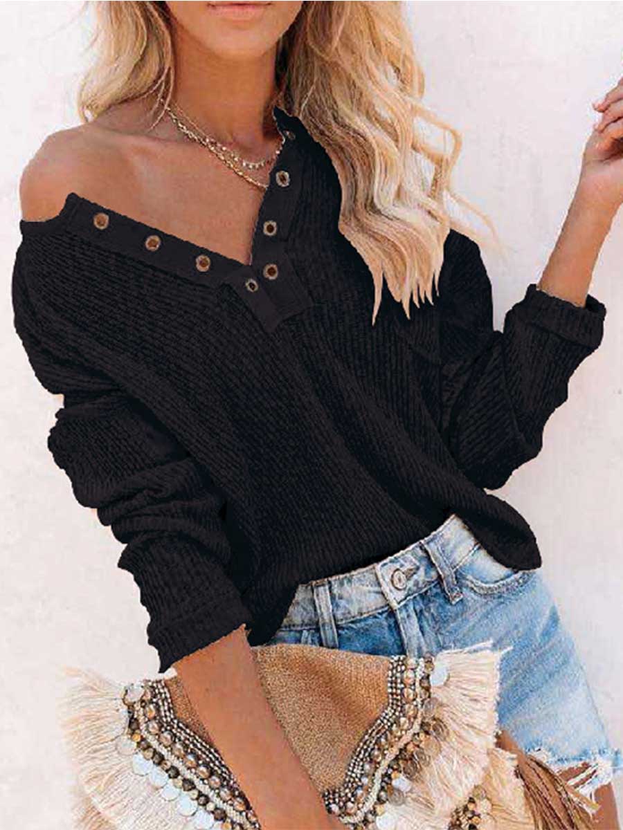 Lunimesd Breasted Button Top