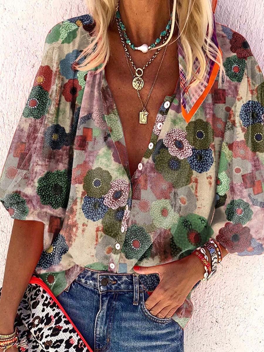 Lunimesd Loose Printed Button Shirt (3 colors)