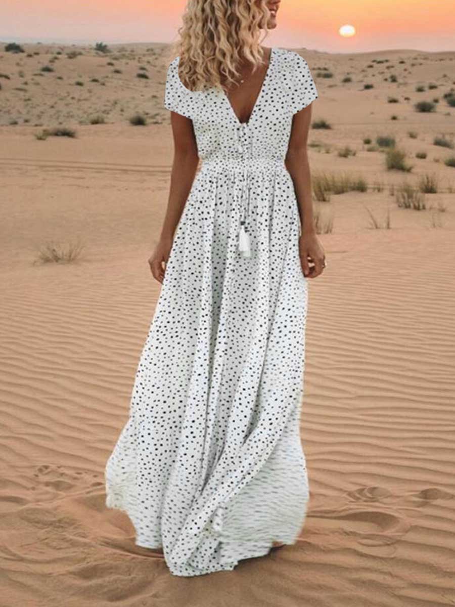 Lunimesd Polka Dot Bohemian Dress