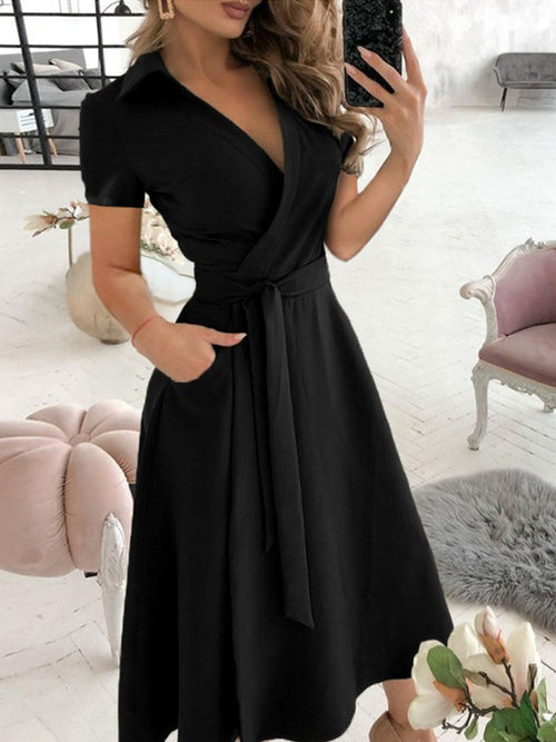 Elegant Wrap Midi Dress