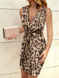 Lunimesd Sexy Twisted Leopard Dress
