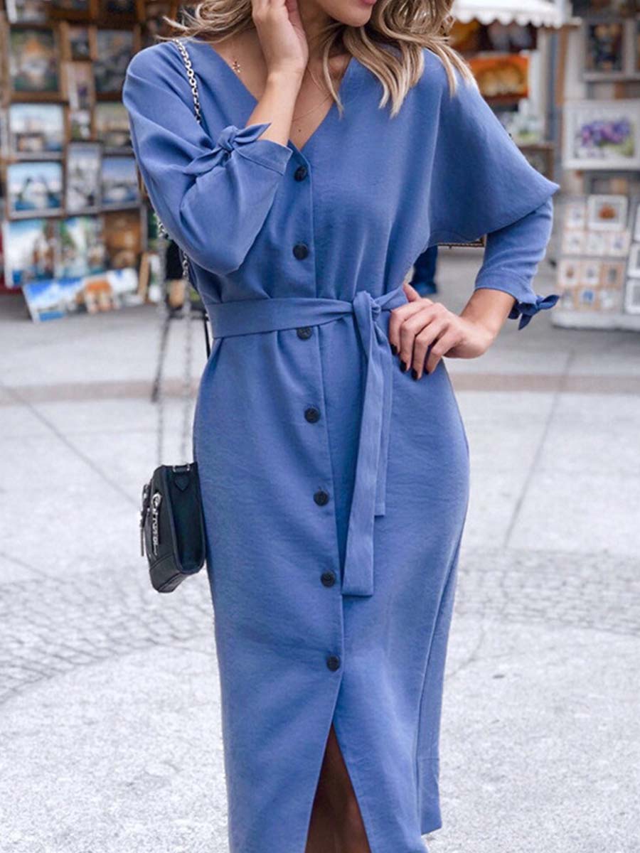 Lunimesd Solid Color Reversible Dress