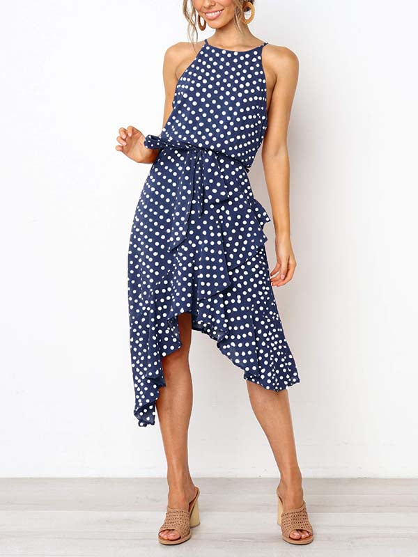 Lunimesd Irregular Polka Dot Dress