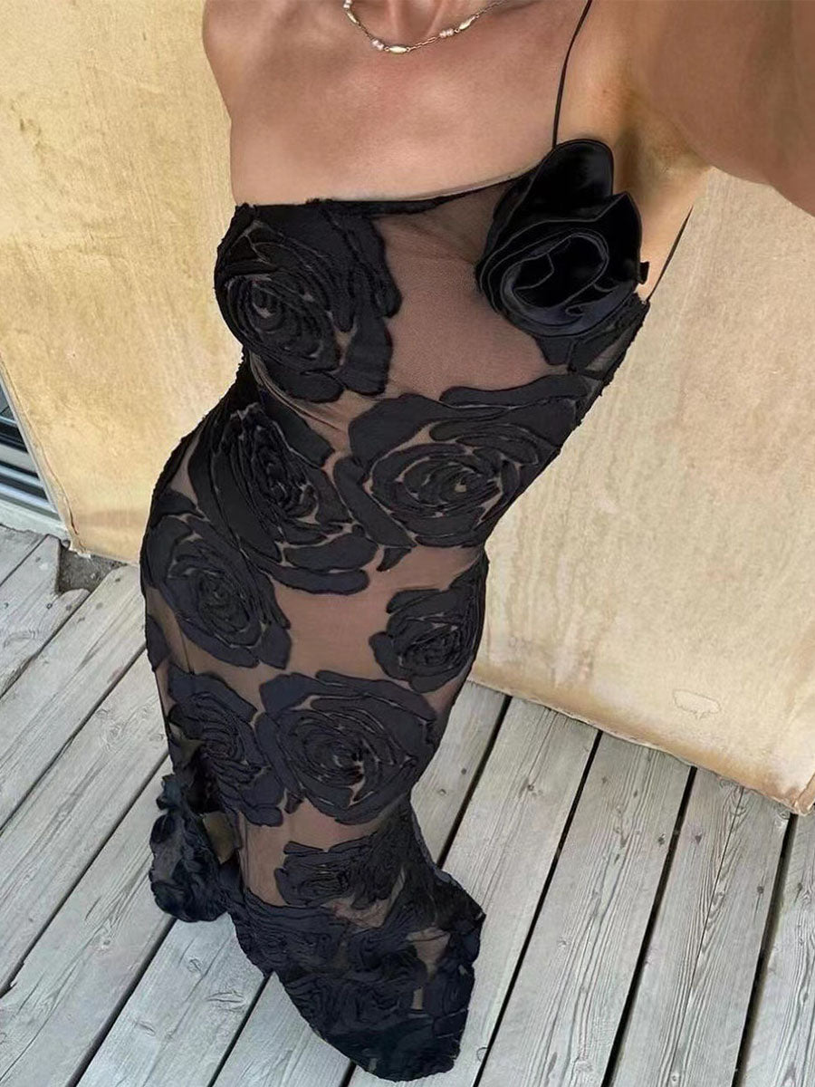 Luxe Roselure Mesh Gown