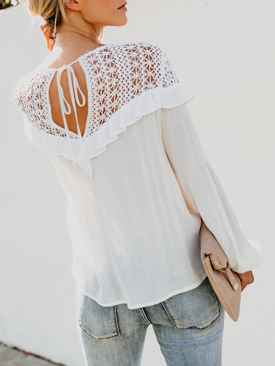 Lunimesd Fashion Lace Hollow Top