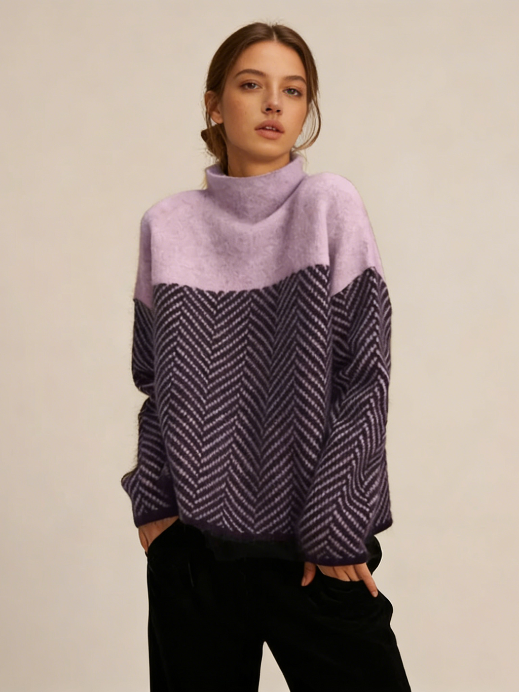 ADERLINE HERRINGBONE KNIT SWEATER