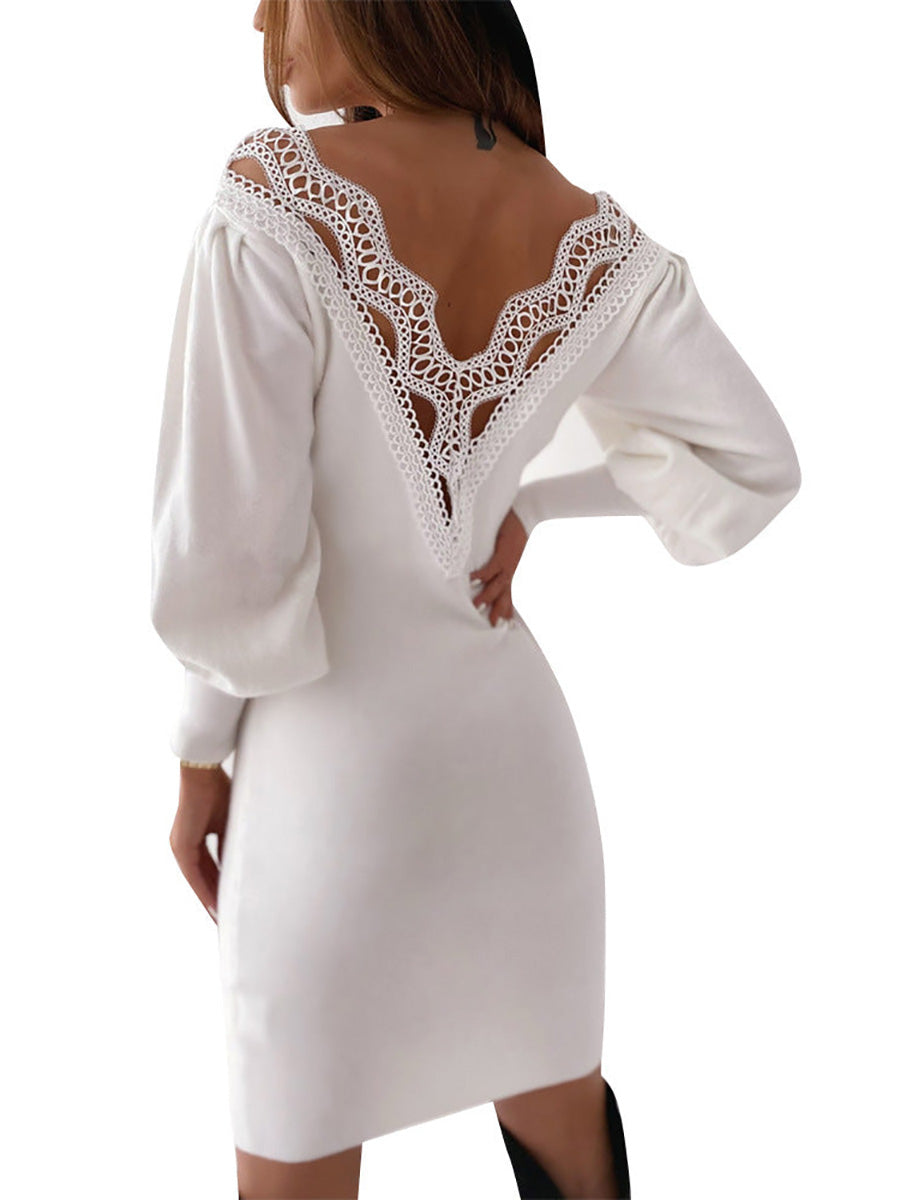 Lunimesd Sexy Lace V-Neck Dress