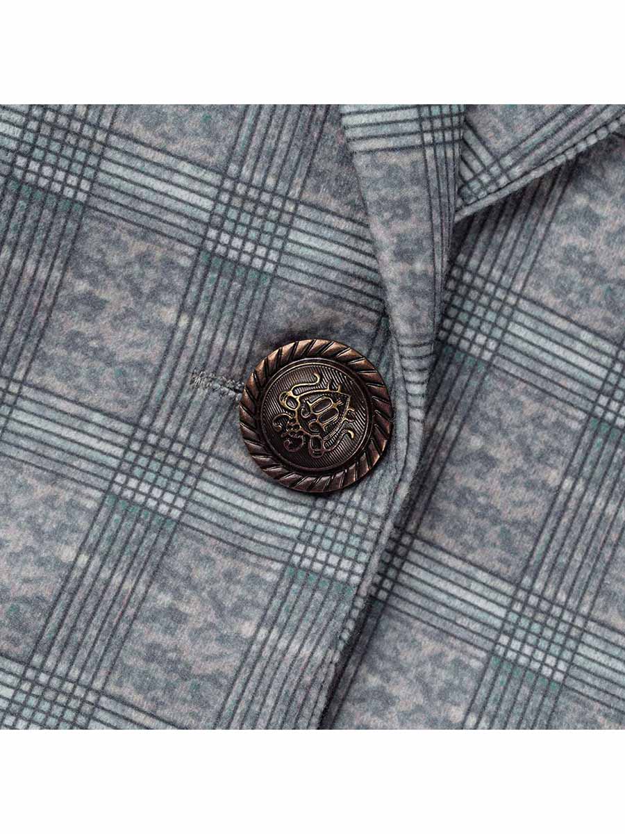 Lunimesd Fashion Street Plaid Patchwork Buckle Turn-back Collar Outerwear(3 Colors)