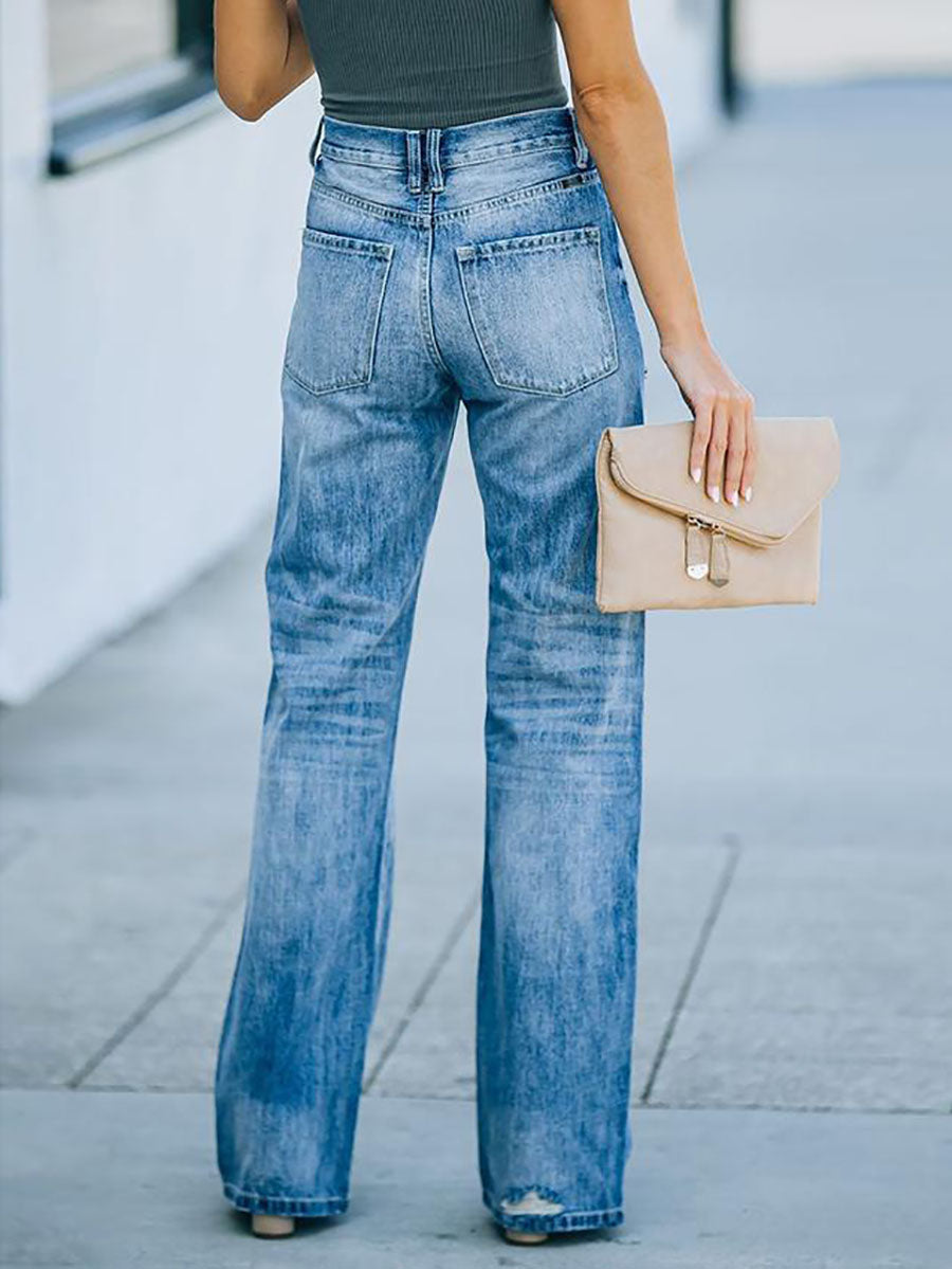 Lunimesd Allan High Rise Distressed 90’s Flare Jeans