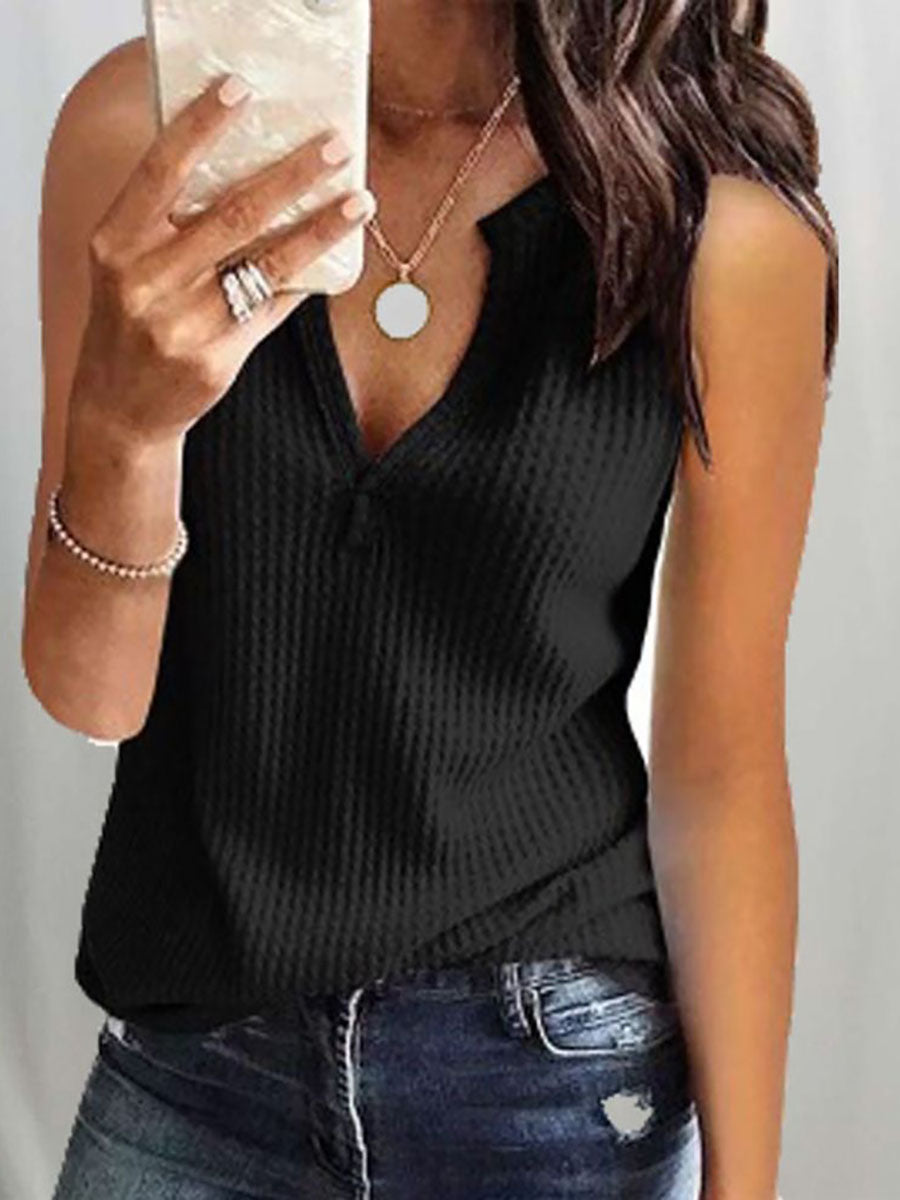 Lunimesd V-Neck Solid Color T-Shirt (16 colors)