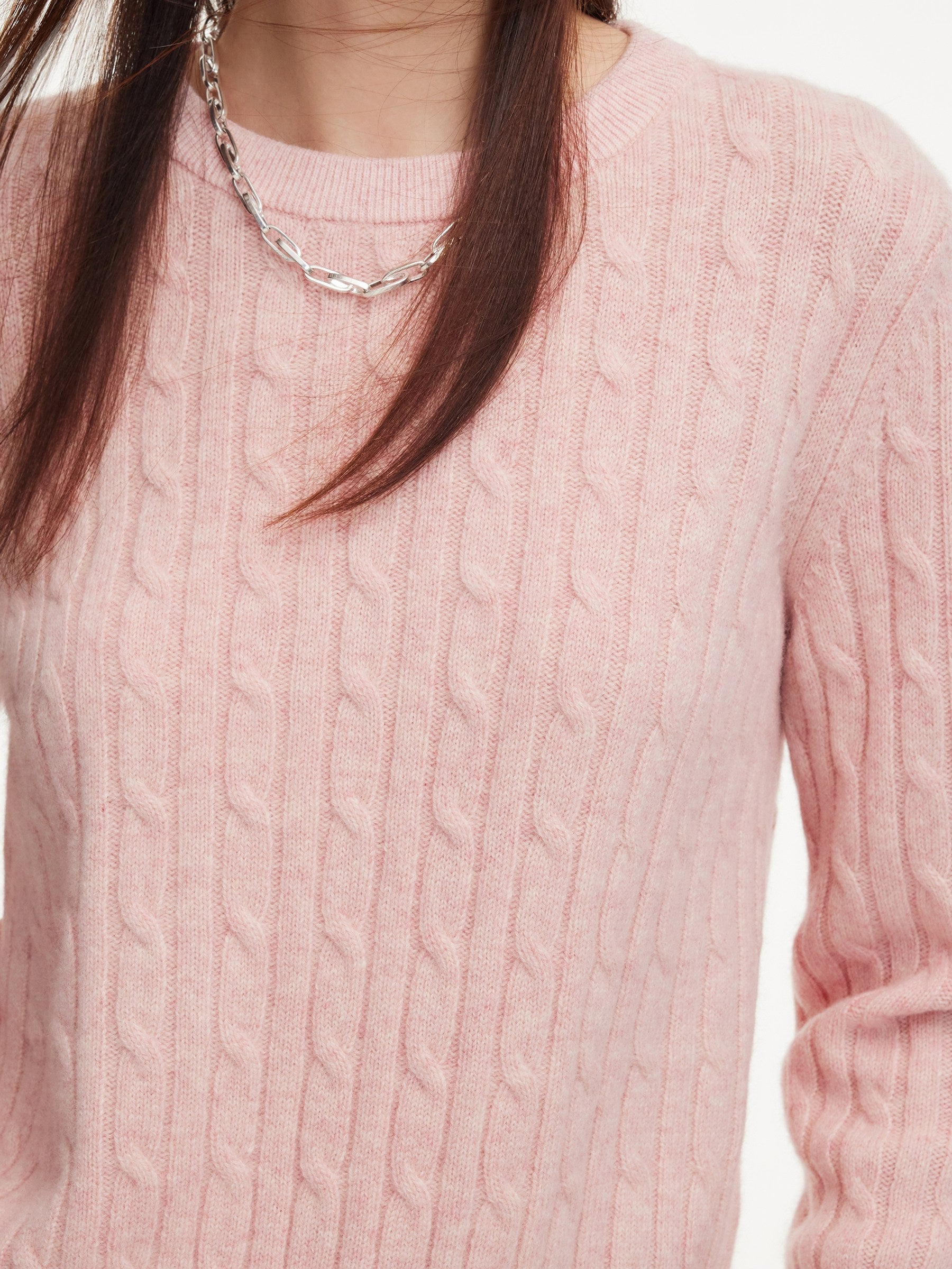WOOL CABLE KNIT WOMEN SWEATER
