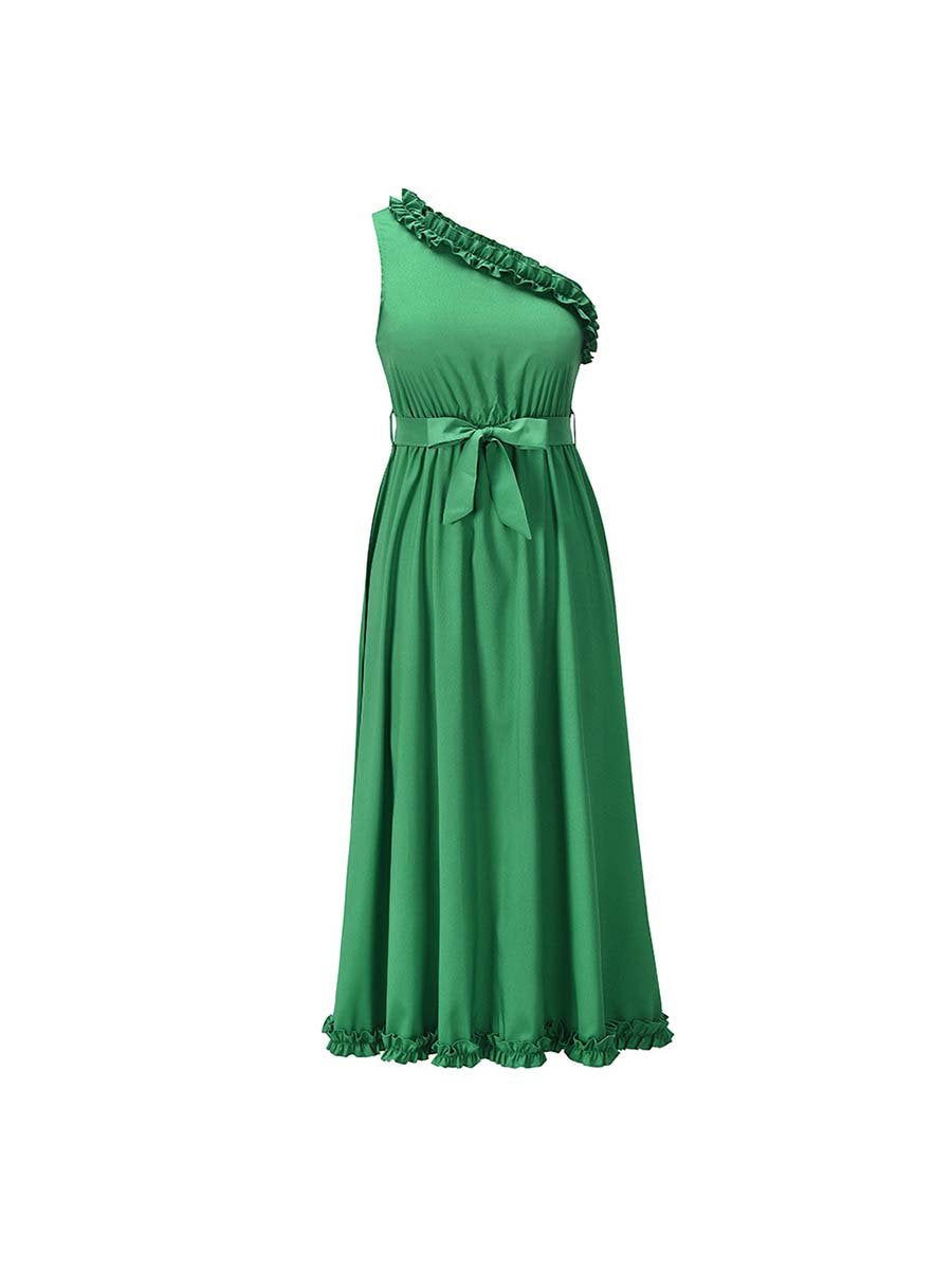 Lunimesd Ruffle One-Shoulder Dress
