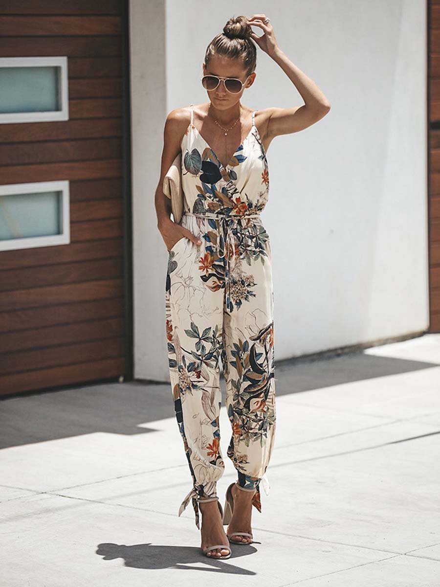 Lunimesd Sexy Printed Pocket Jumpsuit