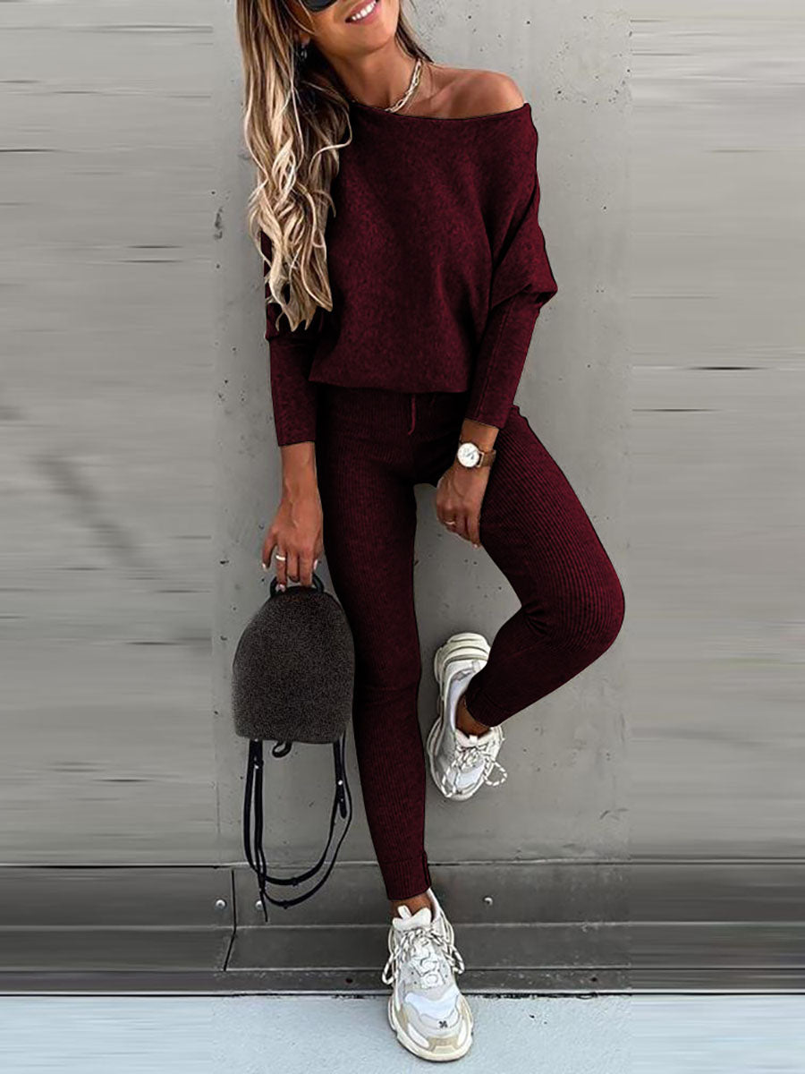 Lunimesd Solid Color Casual Lace-Up Slouchy Suit(7 color)