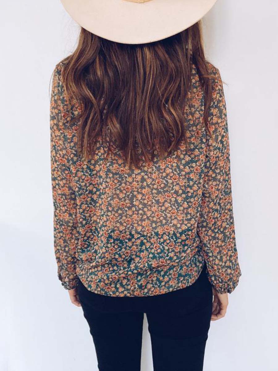 Lunimesd Floral Chiffon Blouse