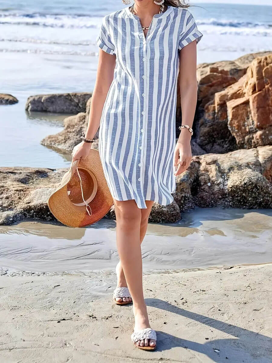 Elegant Striped Midi Dress