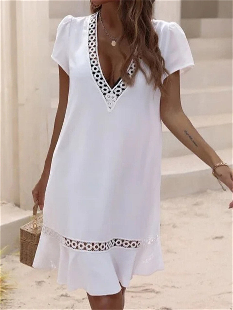 Lunimesd Solid Color Dress