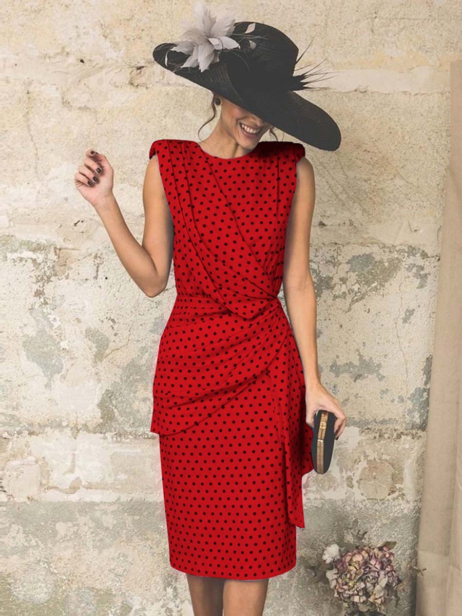 Lunimesd Sexy Dot Sleeveless Hip Dress