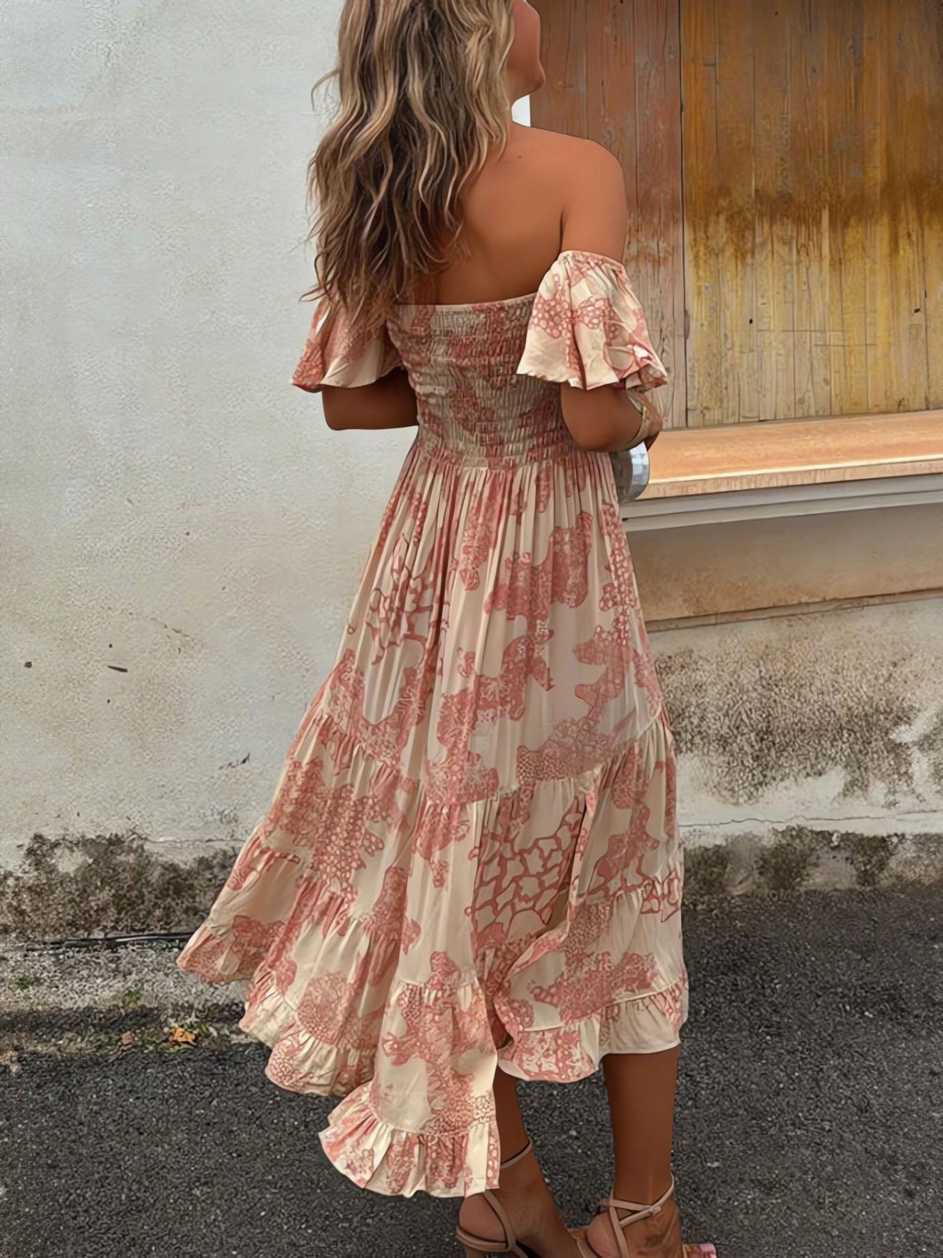 Dusty Pink Tiered Dress