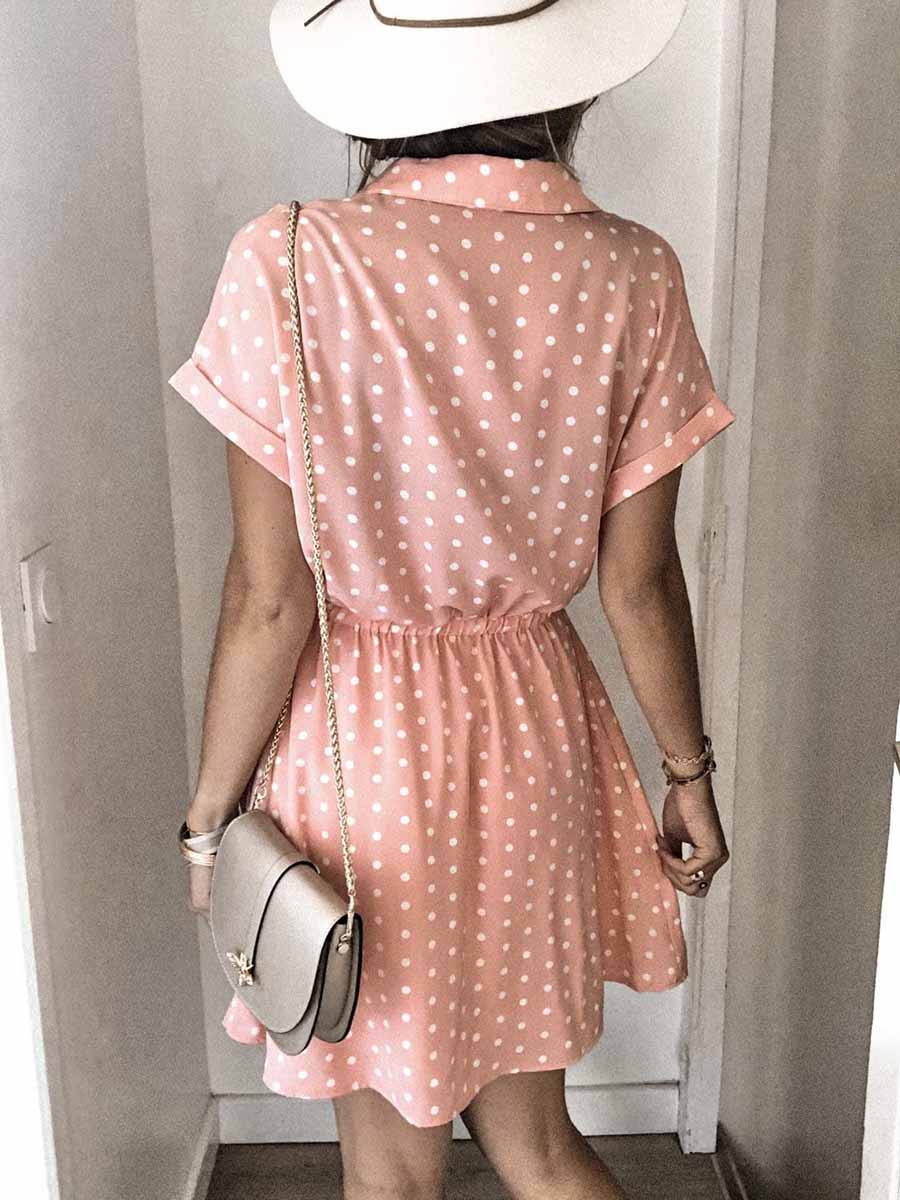 Lunimesd Polka Dot Belt Dress