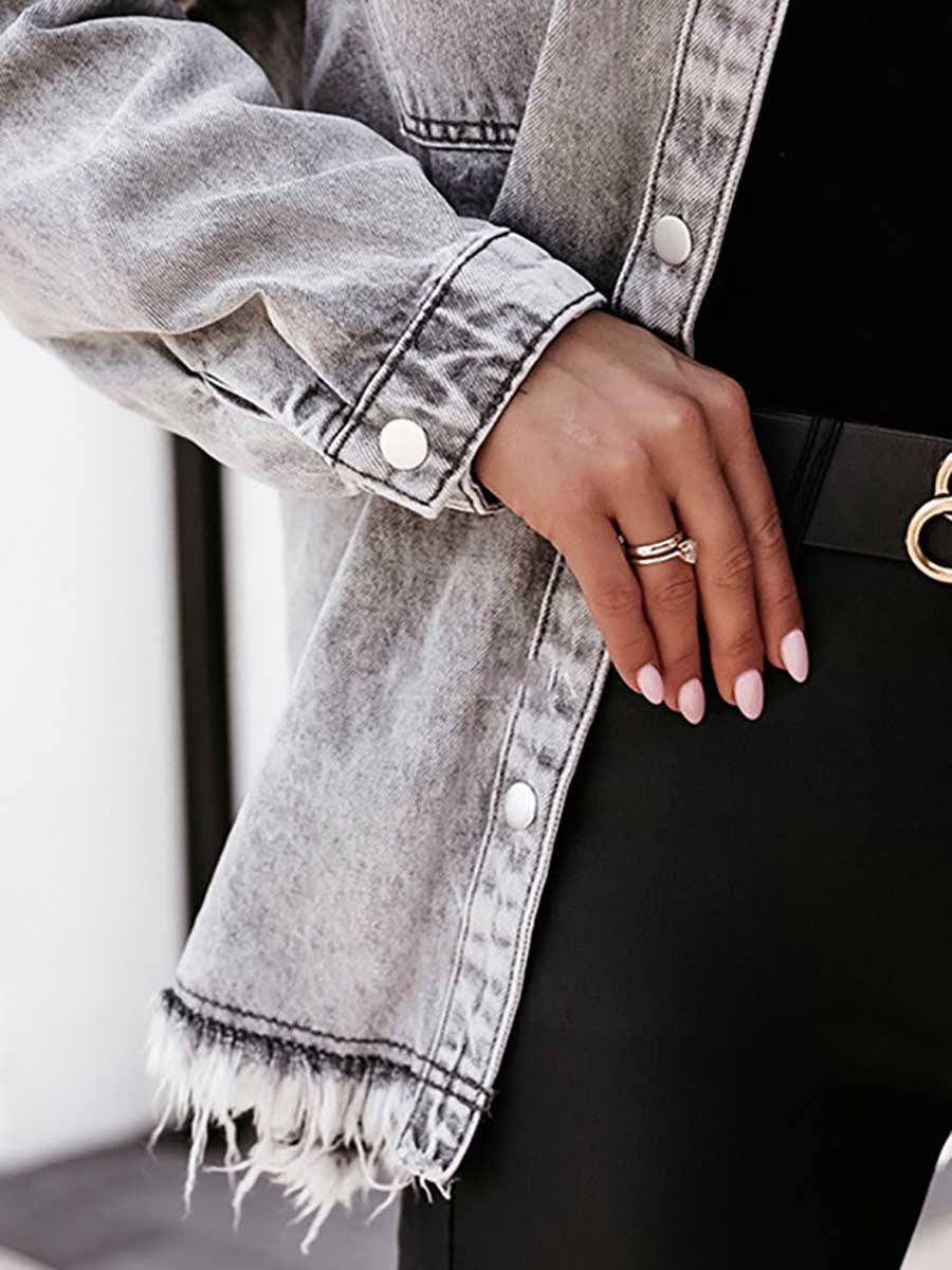 Lunimesd Tassel Loose Denim Coat