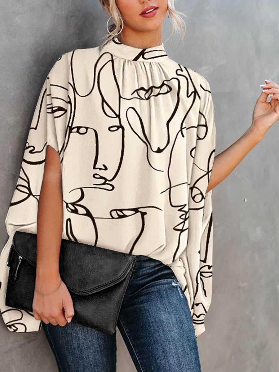 Lunimesd Fashion Loose Bat Sleeve Round Neck Shirt (7 colors)
