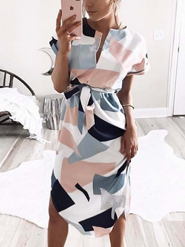 Lunimesd Trendy Printed Asymmetrical Dress