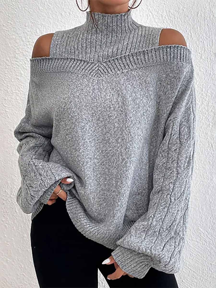 Lunimesd Drop Shoulder Lantern Sleeve Sweater