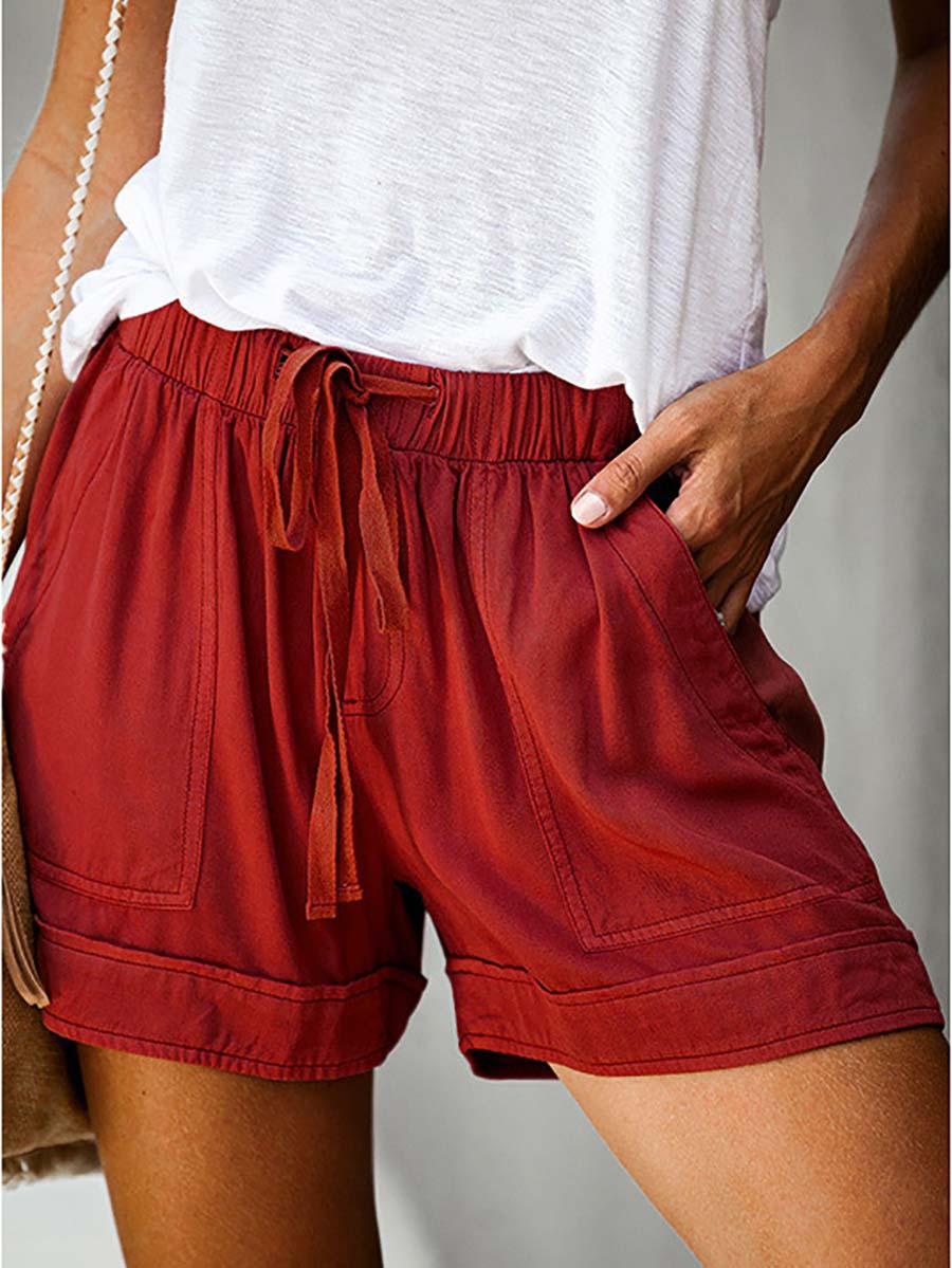 Lunimesd High-Waisted Elasticated Tie Shorts(7 Colors)
