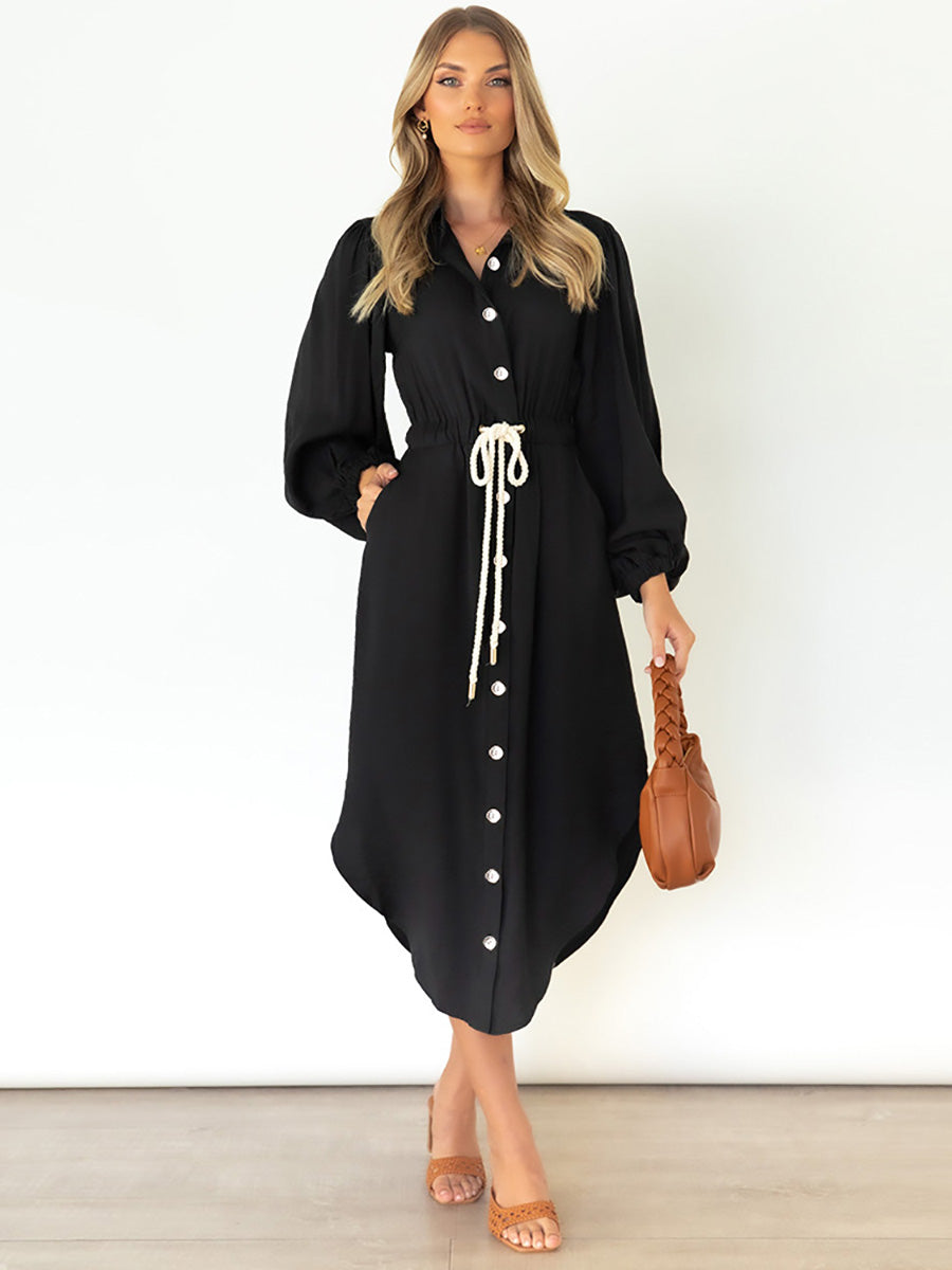 Lunimesd Long-Sleeved Waist-Skimming Dresses