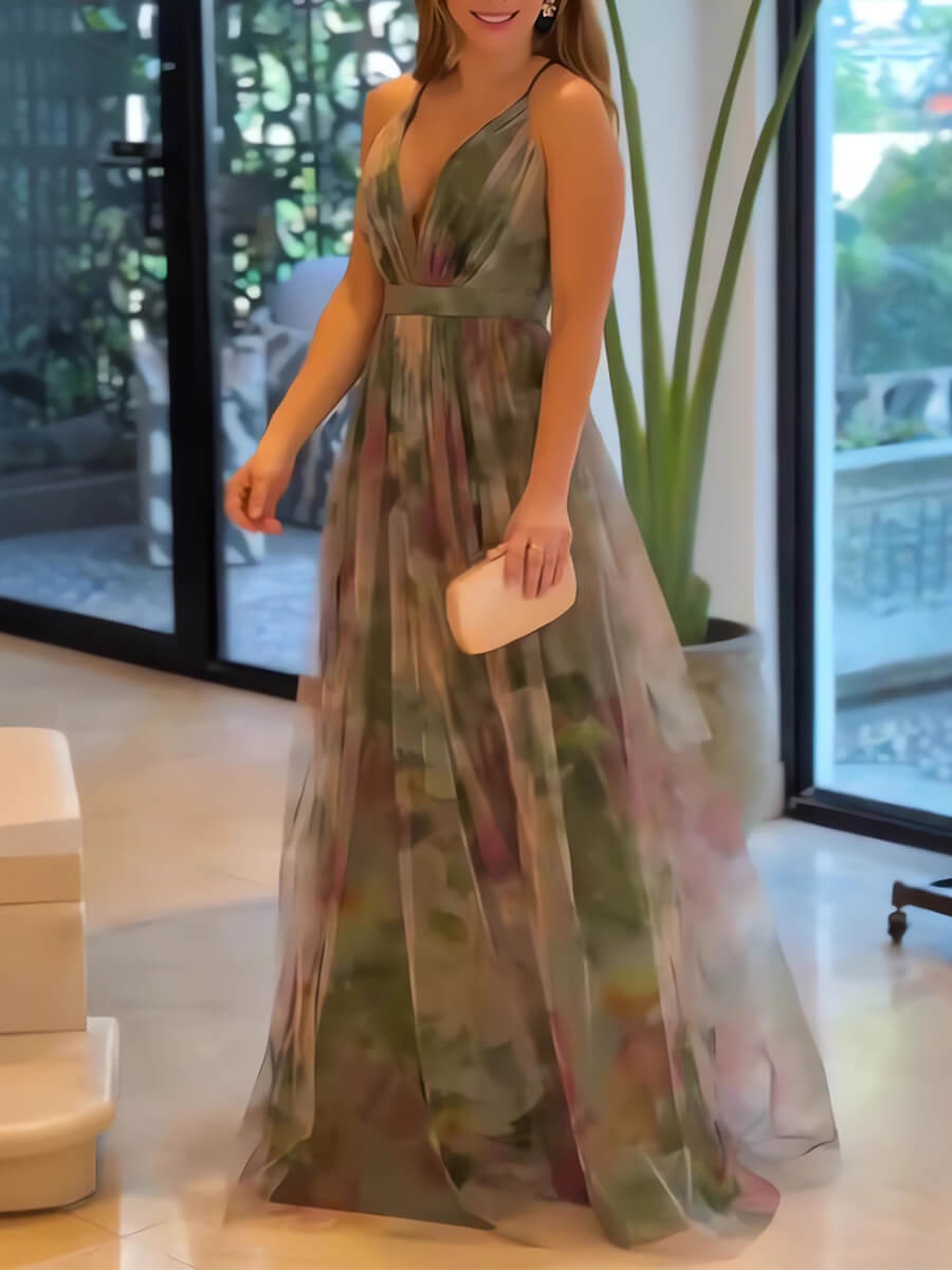 WhisperGlam Chiffon Maxi Dress