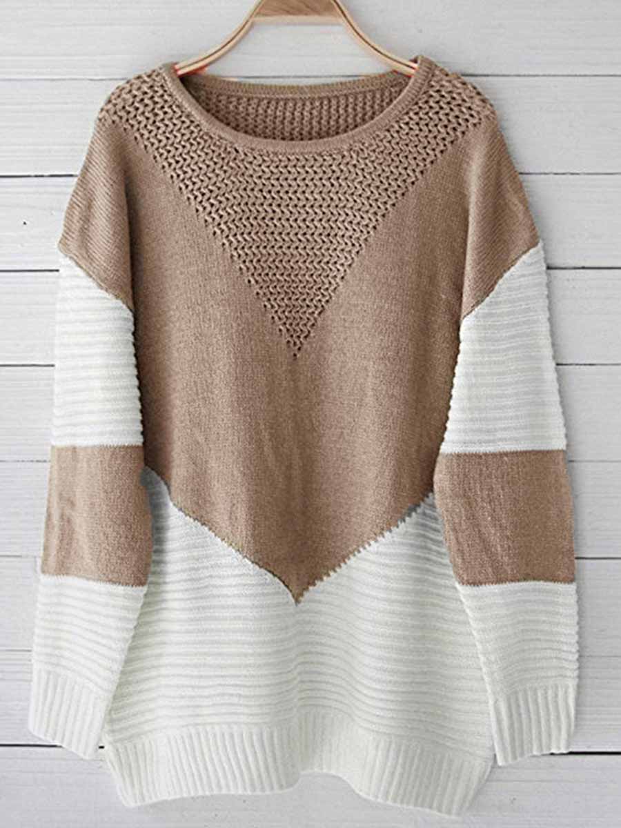 Lunimesd Stitching Hollow Sweater