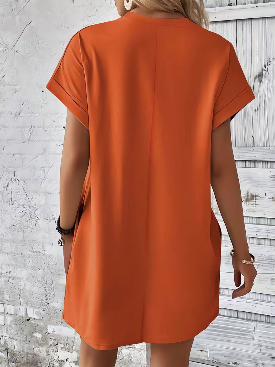 Round Neck Pocket Dress