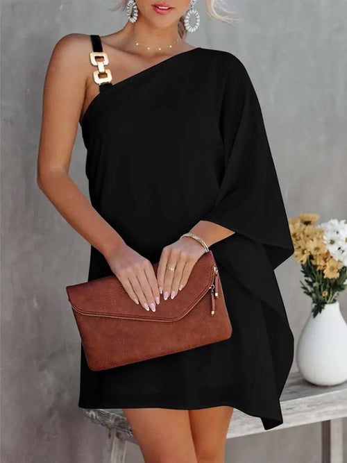 Batwing Sleeve Strapless Dress