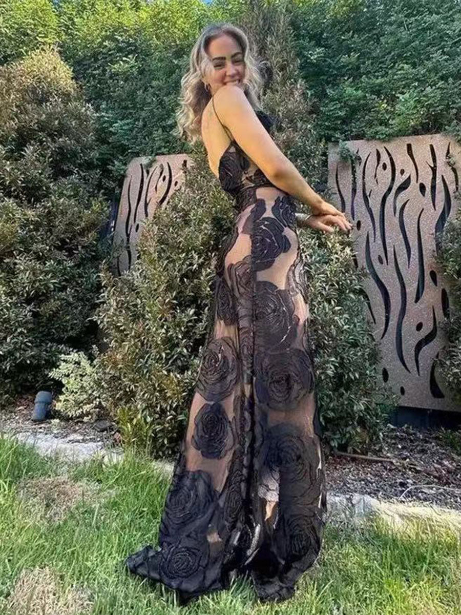 Luxe Roselure Mesh Gown